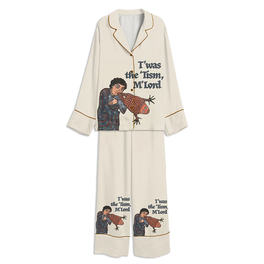 T'was the 'Tism Coaster Unisex Long Sleeve Satin Pajama Set